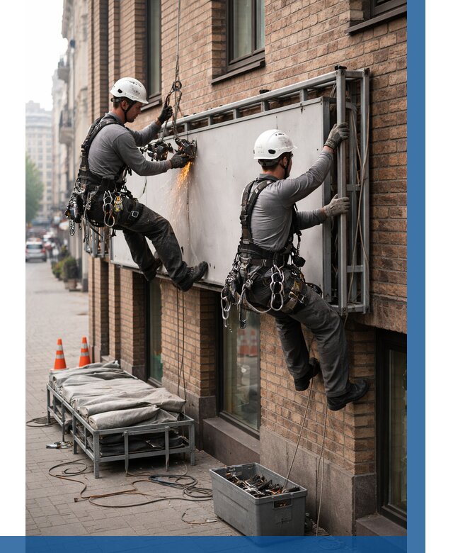 Демонтаж рекламной вывески в Баксане от 6566 р. | ВЫСОТНИК-Бкс