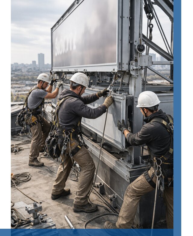 Монтаж крышной рекламной конструкции в Баксане от 60612 р.|ВЫСОТНИК-Бкс