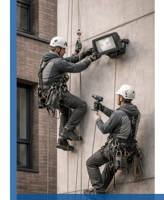 Профессиональный монтаж фасадных прожекторов в Баксане под ключ