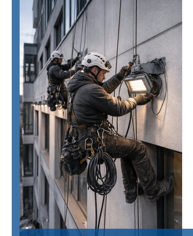 Монтаж фасадного освещения в Баксане установка и подключение