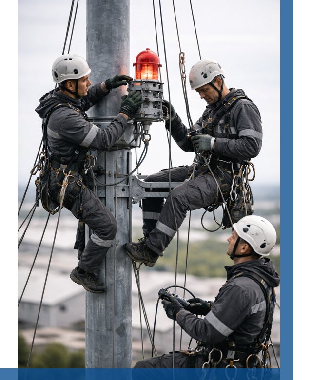 Монтаж заградительных огней в Баксане от 8587 р. | ВЫСОТНИК-Бкс