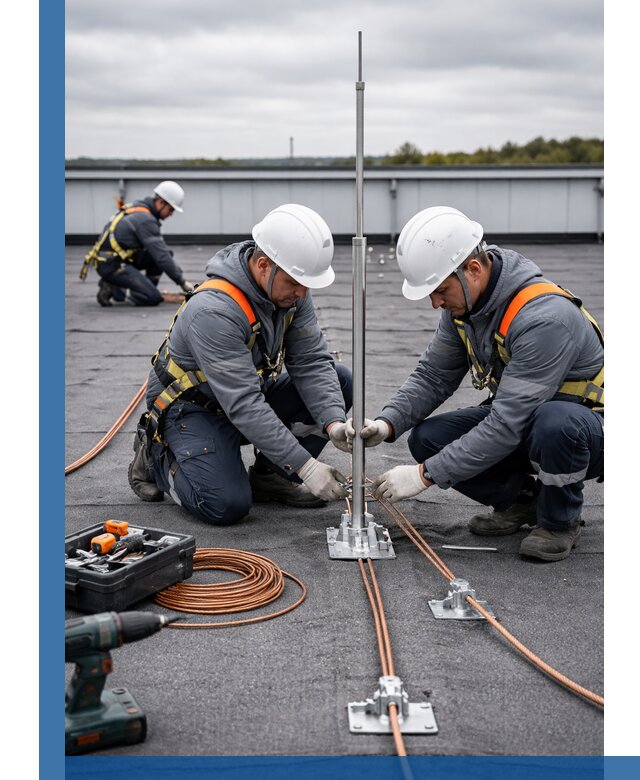 Монтаж молниезащиты на кровле в Баксане под ключ с гарантией