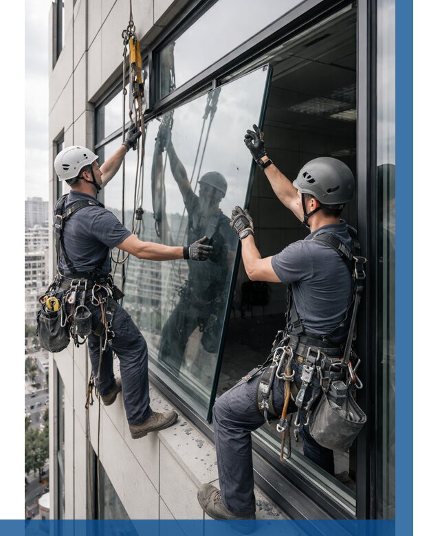 Замена стеклопакетов на высоте в Баксане от 5556 р. | ВЫСОТНИК-Бкс