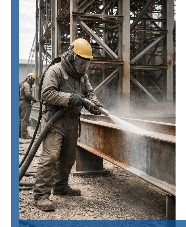 Пескоструйная очистка металлоконструкций в Баксане промышленная