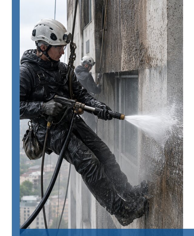 Гидроструйная очистка фасадов и конструкций в Баксане