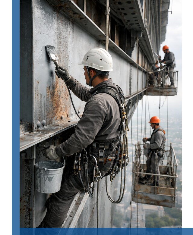 Покраска металлоконструкций на высоте в Баксане профессионально