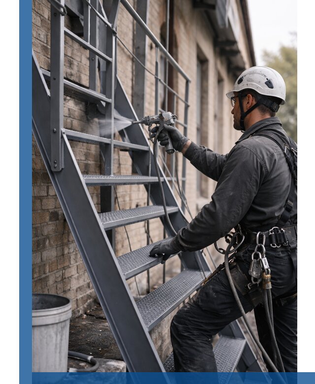 Покраска и антикоррозионная защита пожарных лестниц в Баксане