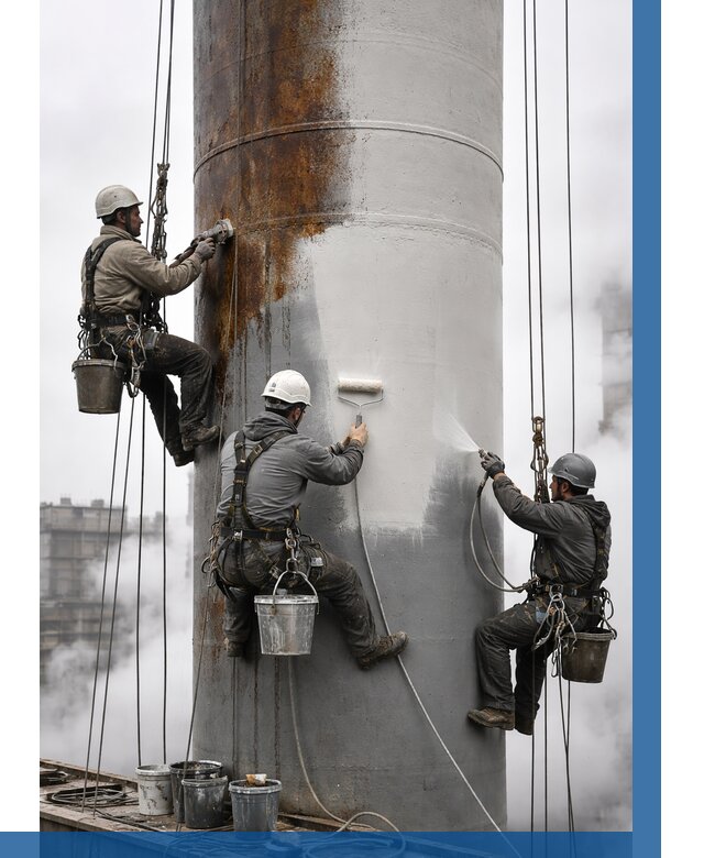 Покраска дымовых труб в Баксане от 8587 р. | ВЫСОТНИК-Бкс