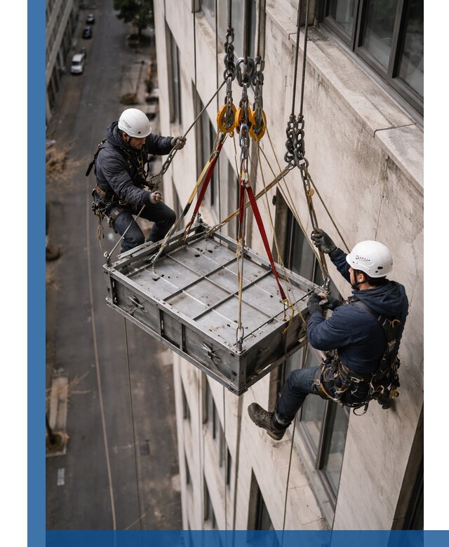 Спуск и подъем грузов по фасаду в Баксане для зданий