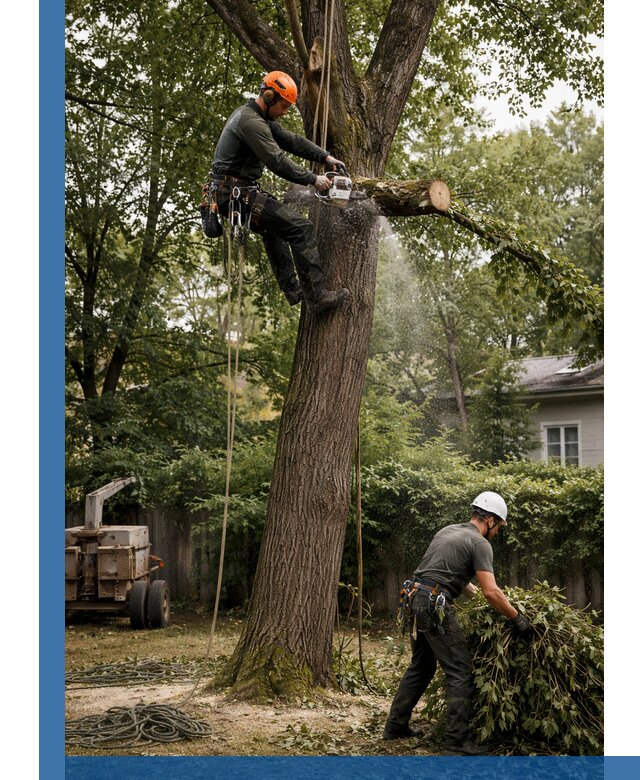 Кронирование деревьев в Баксане, безопасная высотная обрезка