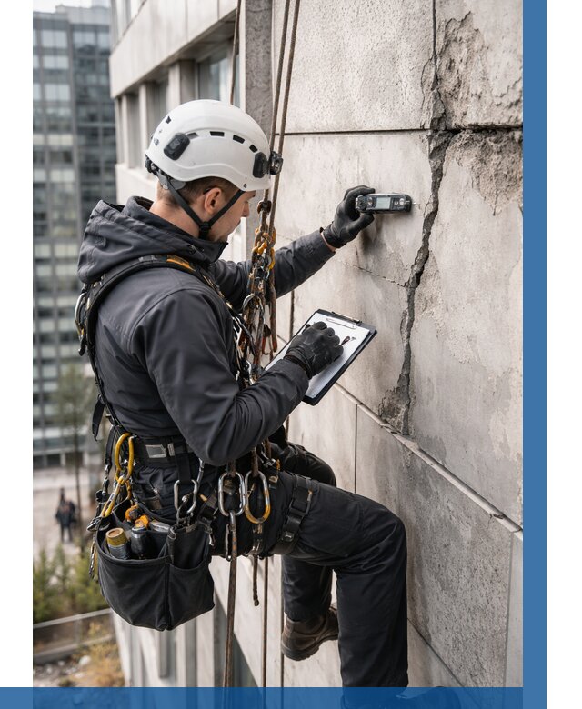 Обследование фасада альпинистами в Баксане от 121 р. | ВЫСОТНИК-Бкс