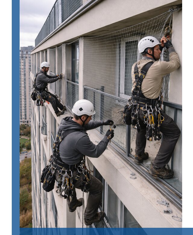 Профессиональный монтаж защитной сетки от птиц в Баксане